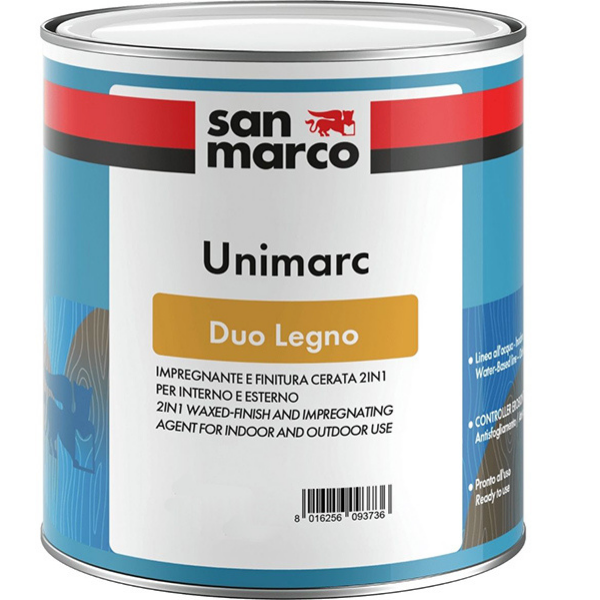 SAN Marco Unimarc DUO Impregnante e Finitura Cerata all'Acqua per Legno